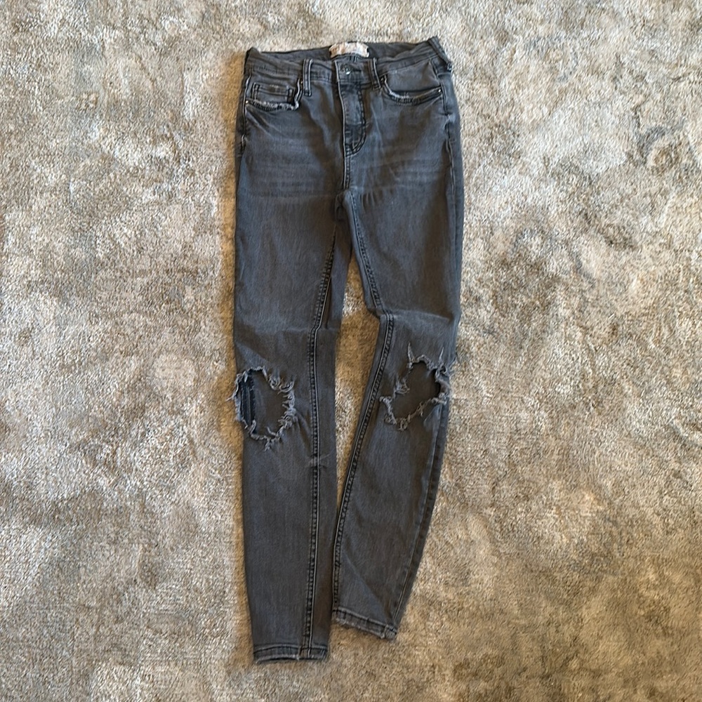 Free people faded black denim 25